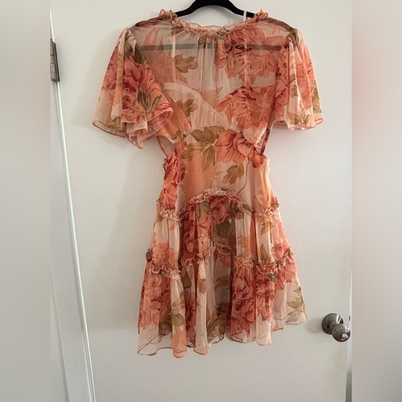 Hello Molly Peach and Green Floral Mini Dress Hello Molly Peach and Green Floral Mini Dress